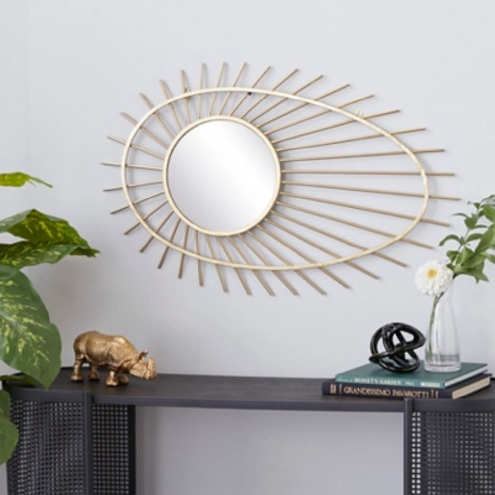 Ashley Bayberry Lane Gold Metal Contemporary Wall Mirror, 22