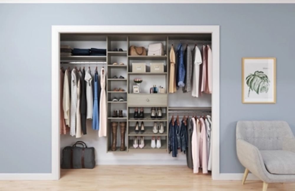 Ashley EasyFit Closet Storage Solutions 60"108" W Weathered Gray Shoe