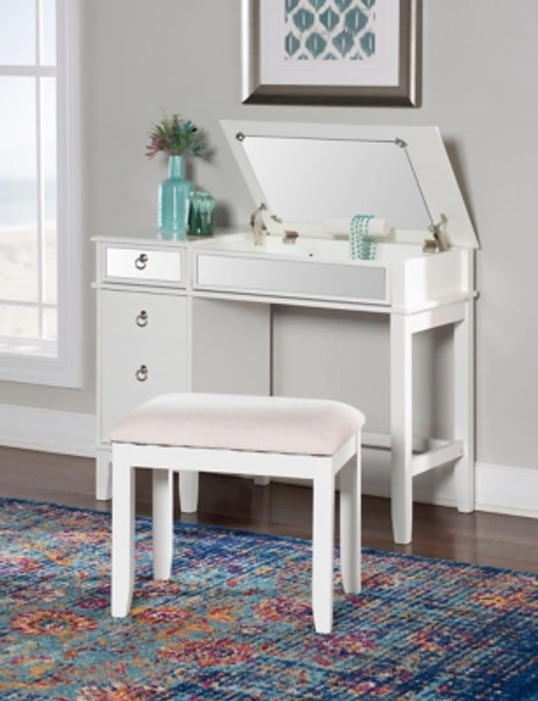 Kaslyn vanity and mirror best sale with stool