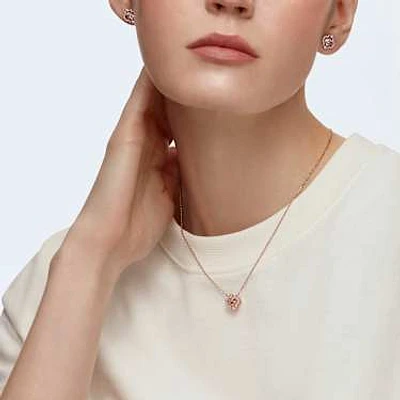 Swarovski Una set, Mixed cuts, Clover, Pink, Rose gold-tone