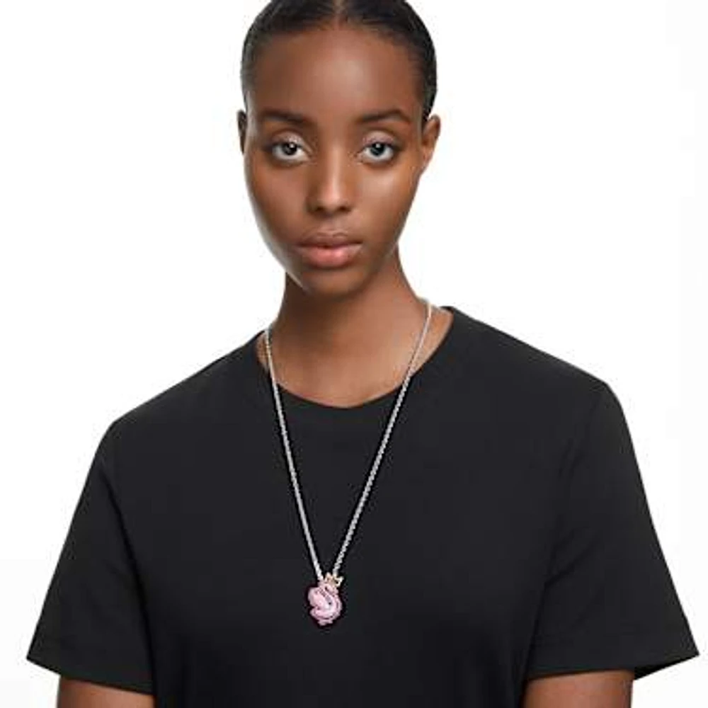 Pink swan necklace swarovski sale