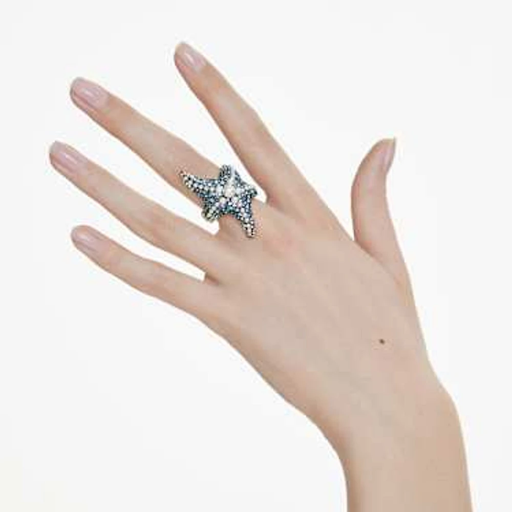 Swarovski Idyllia cocktail ring, Crystal pearls, Starfish