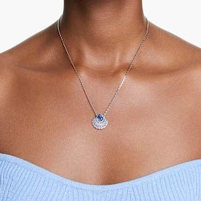 Swarovski Idyllia pendant, Crystal pearls, Heart, Blue