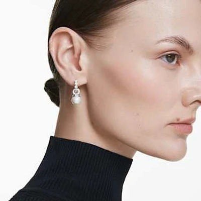 ピアス SWAROVSKI Snake crystal pearl rhodium drop earrings 5714668 Snake drop earrings, Crystal pearl, Mixed cuts, Year of the