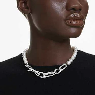 Swarovski Dextera necklace, Statement, Mixed links, White at