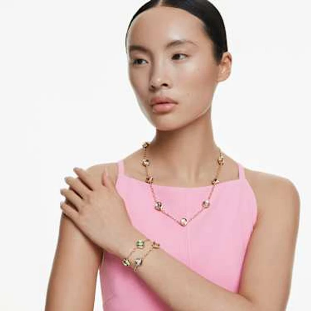 Swarovski Chroma Tennis necklace, Octagon cut, Multicolored