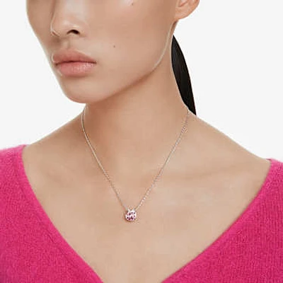 Swarovski Bella V pendant, Round cut, Grey, Rose gold-tone