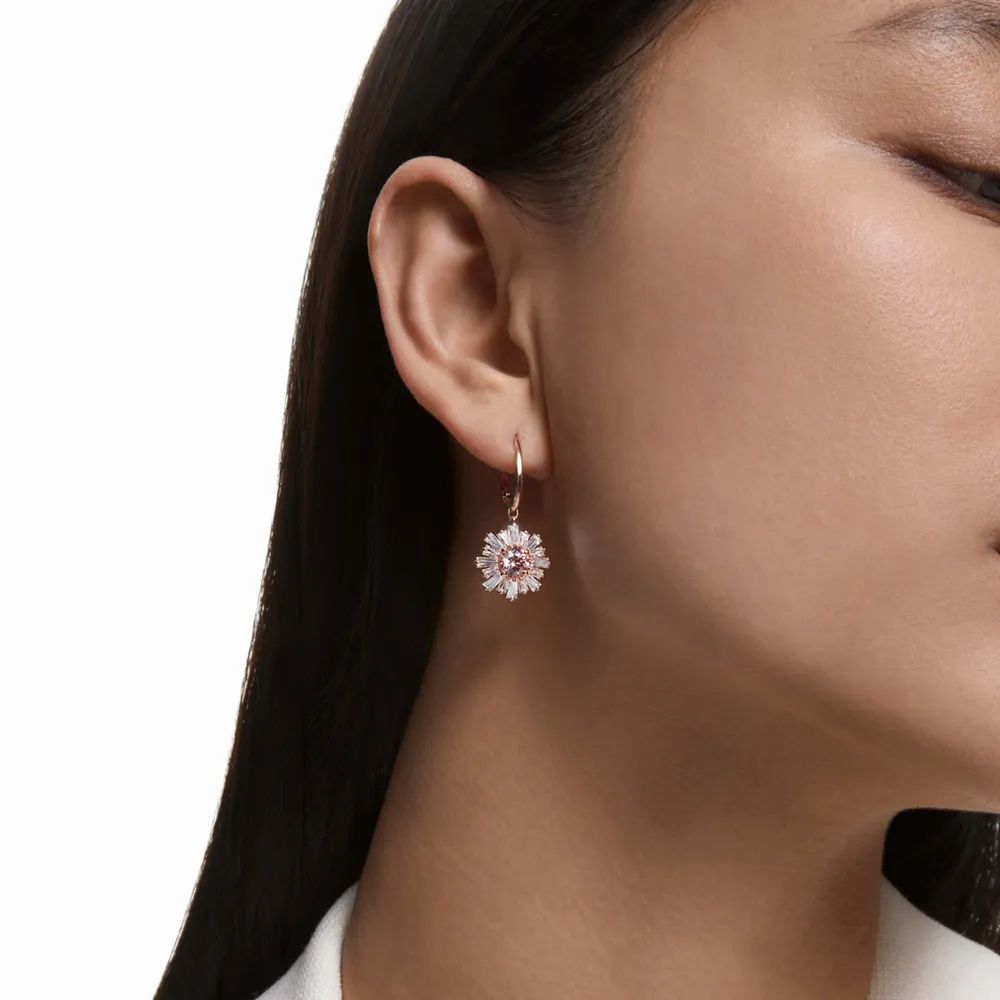 Pink rose gold earrings top