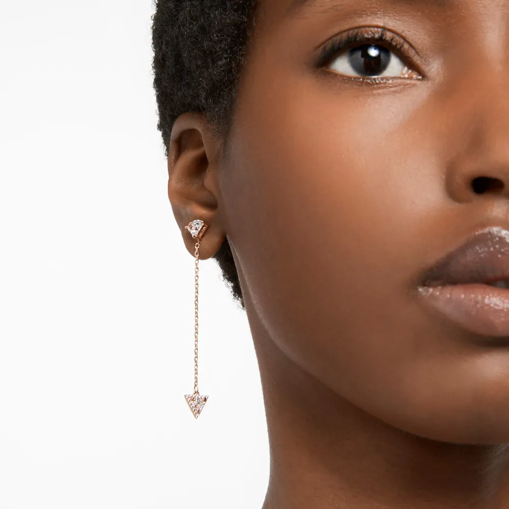 Swarovski Ortyx drop earrings Asymmetrical design Triangle cut