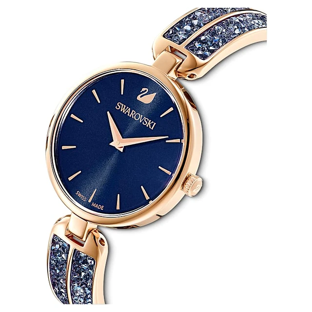 Swarovski Dream Rock watch, Swiss Made, Metal bracelet, Blue