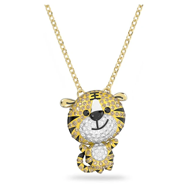 pendant, Tiger Zodiac Swarovski tigerさま❤️スワロフスキー Tiger, by plated Gold-tone Yellow, ヘアゴム