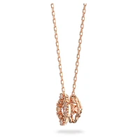 Swarovski Una necklace, Clover, White, Rose gold-tone plated