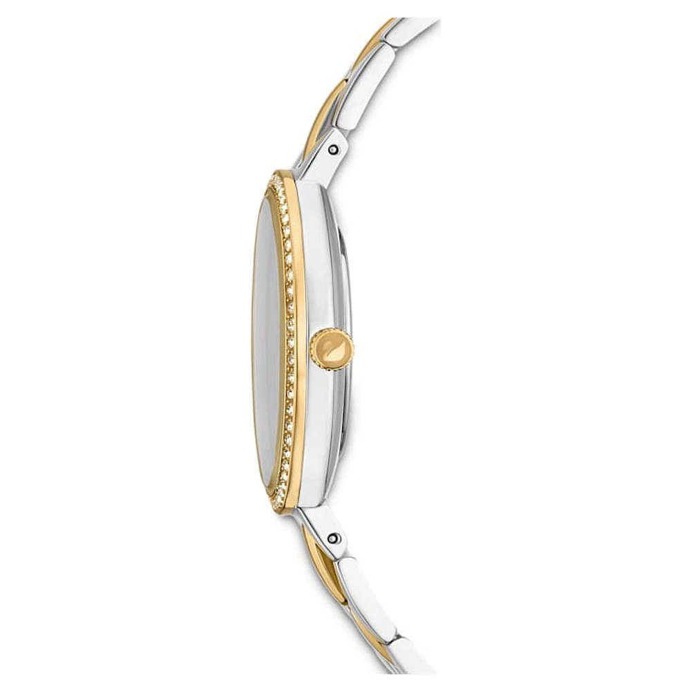 Crystalline Delight watch, Swiss Made, Metal bracelet, Black