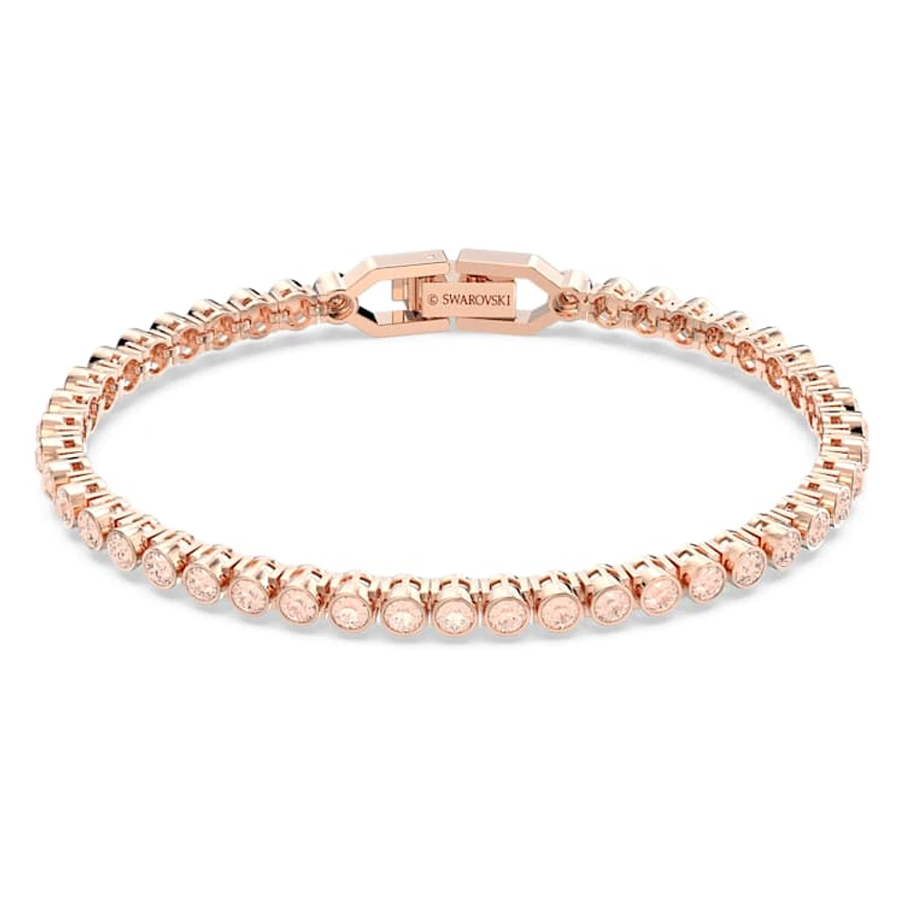 Swarovski Imber Emily Tennis bracelet, Round cut, Pink, Rose