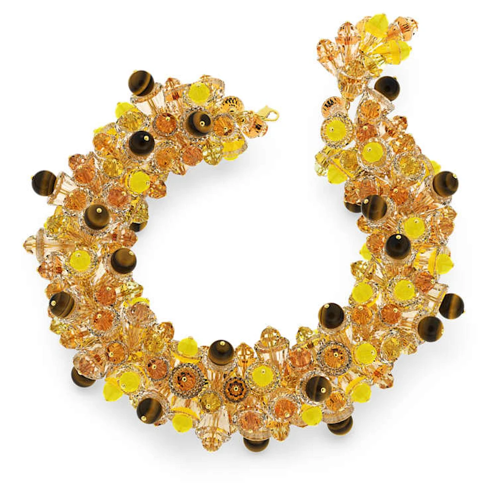 Swarovski Somnia necklace, Statement, Multicoloured, Gold