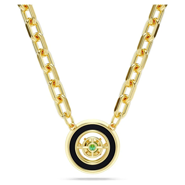 Swarovski Una pendant, Green, Gold-tone plated by SWAROVSKI