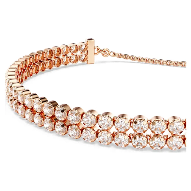 Swarovski Matrix Tennis bracelet, Round cut, White