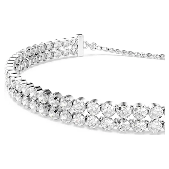 Swarovski Matrix Tennis bracelet, Round cut, White