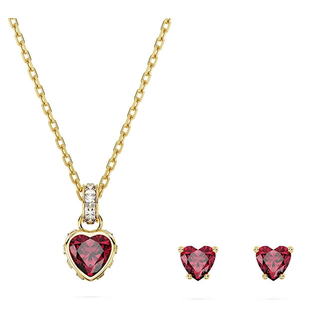 激安通販特集！ Red, Heart, set, Chroma Swarovski Gold-tone by plated アクセサリー