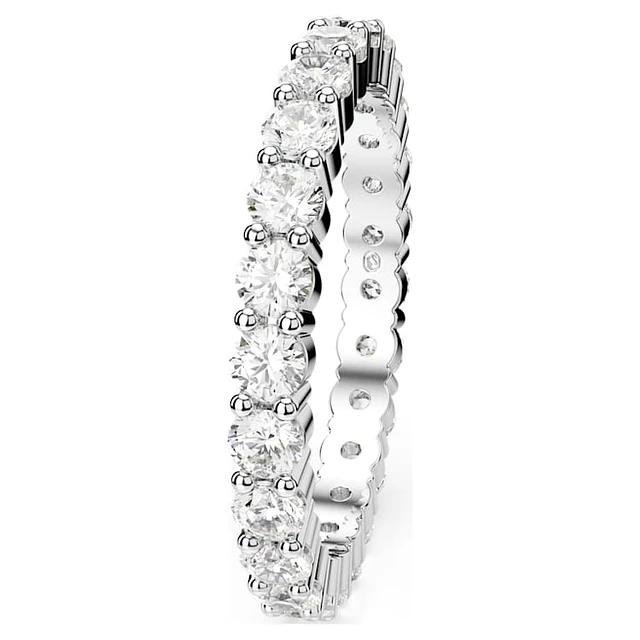 Swarovski Matrix Vittore ring, Round cut, White, Silver-tone Swarovski Matrix Vittore ring, Round cut, White, Silver-tone