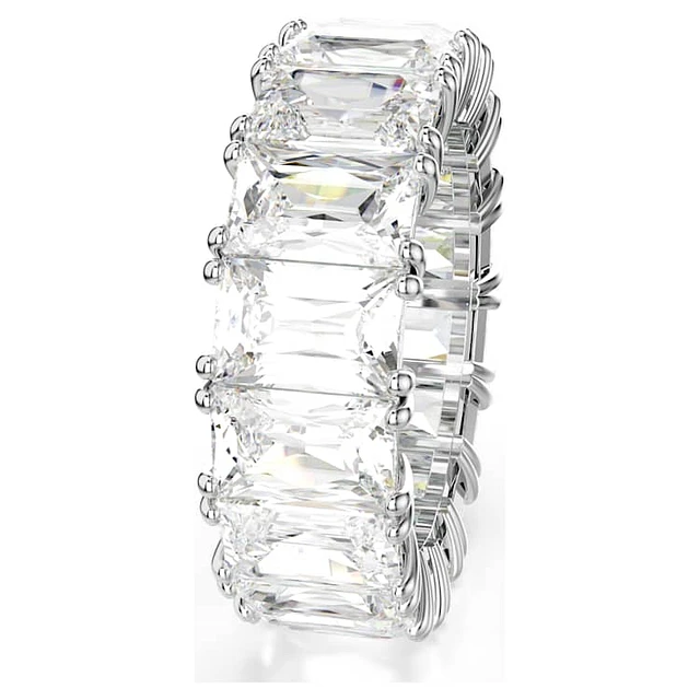 Swarovski Matrix Vittore ring, Baguette cut, White, Rhodium Swarovski Matrix Vittore ring, Baguette cut, White, Rhodium