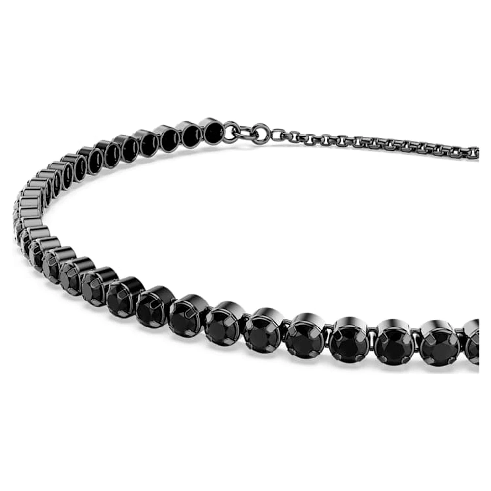 Swarovski Matrix Tennis bracelet, Mixed round cuts, Black