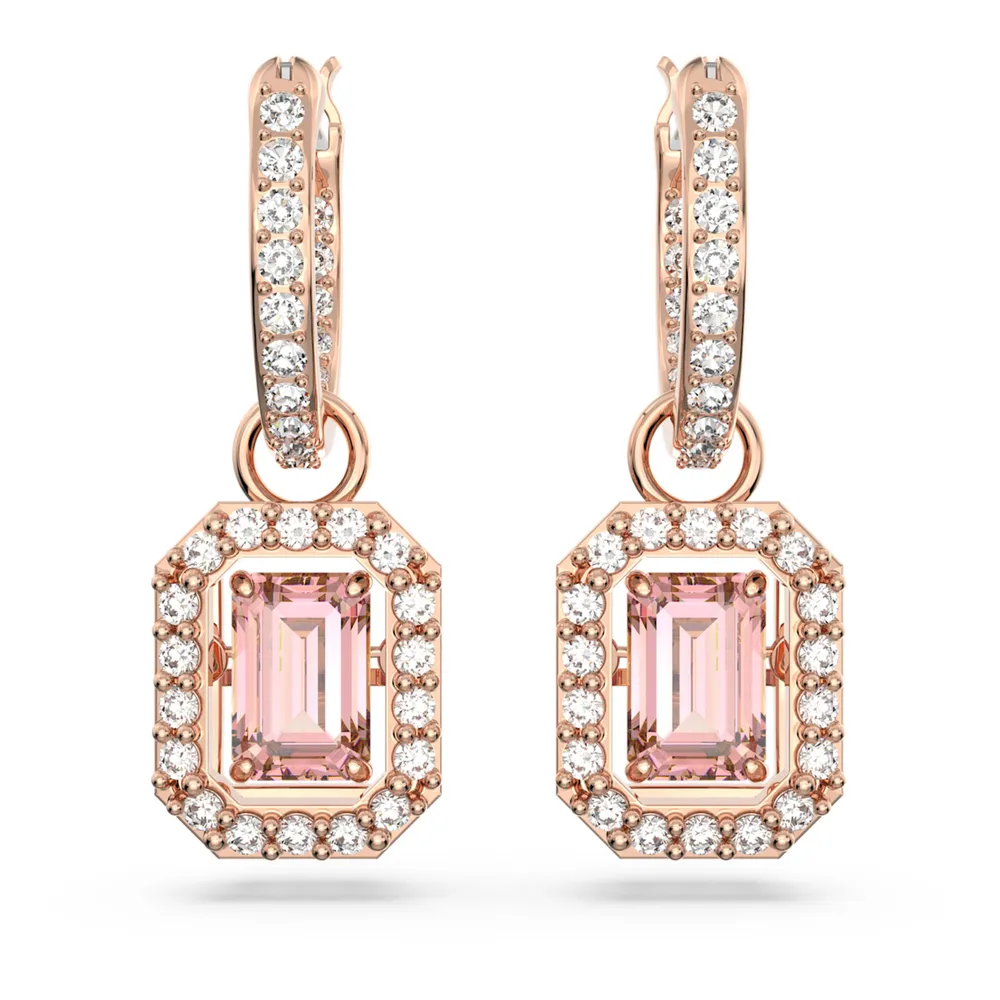 Pink rose outlet gold earrings