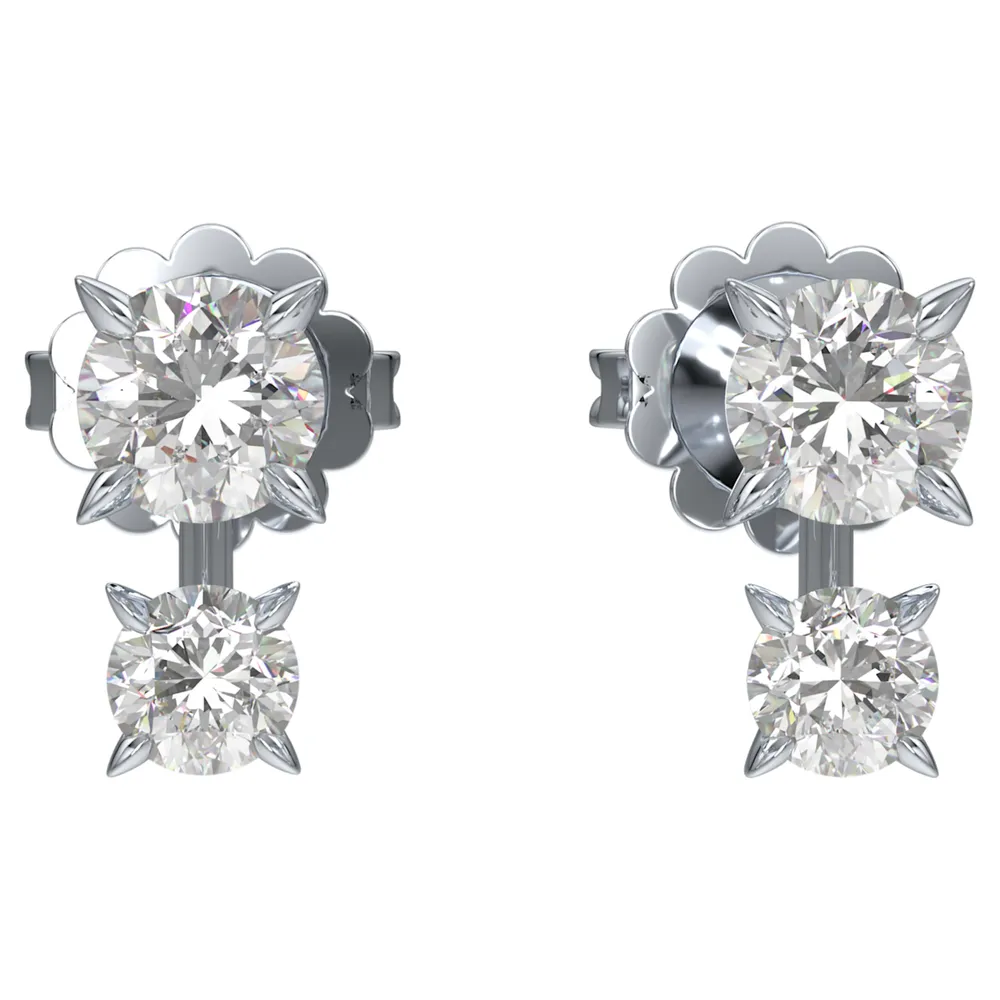 14k white gold swarovski deals stud earrings