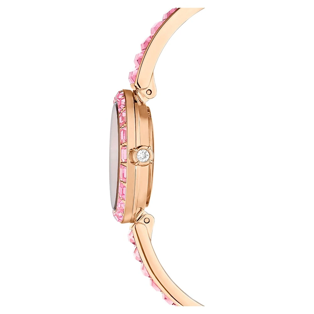 【新品】Swarovski Matrix Bangle ウォッチ Matrix bangle watch, Swiss Made, Crystal bracelet, Red, Rose gold