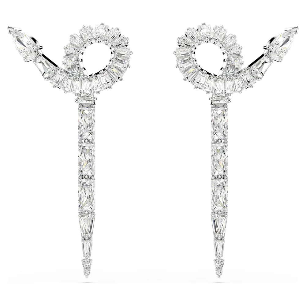 Swarovski Snake drop earrings, Mixed cuts, Year of the Snake