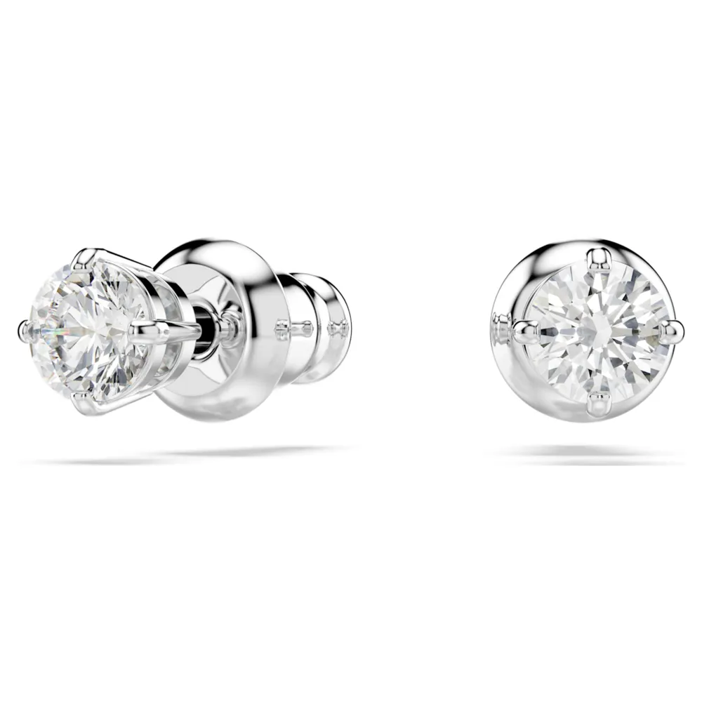Swarovski Attract stud earrings Round cut White Rhodium plated