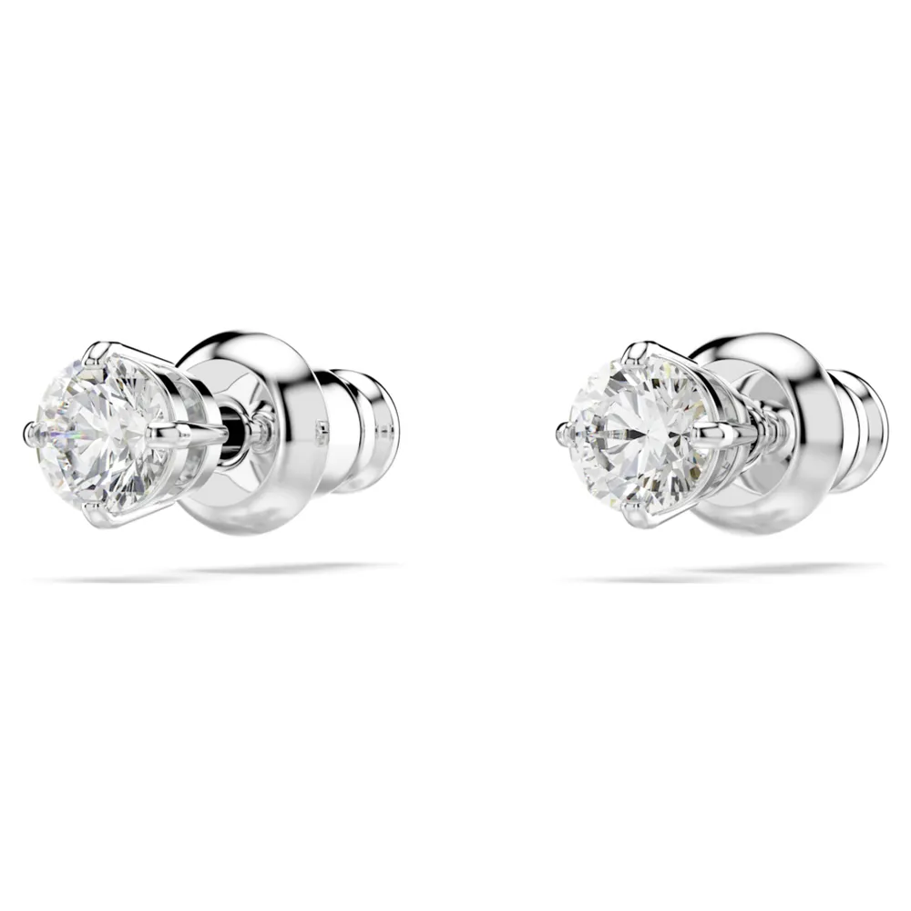 Swarovski Attract stud earrings Round cut White Rhodium plated