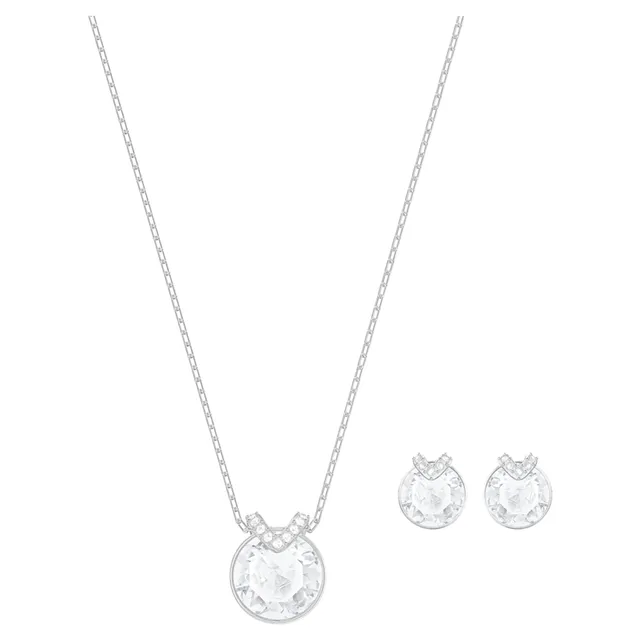 Swarovski Bella V set Round cut White Rhodium plated by