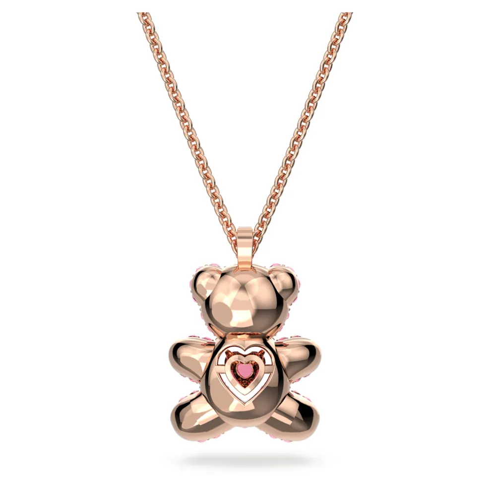 Swarovski Teddy pendant Bear Pink Rose gold tone plated by