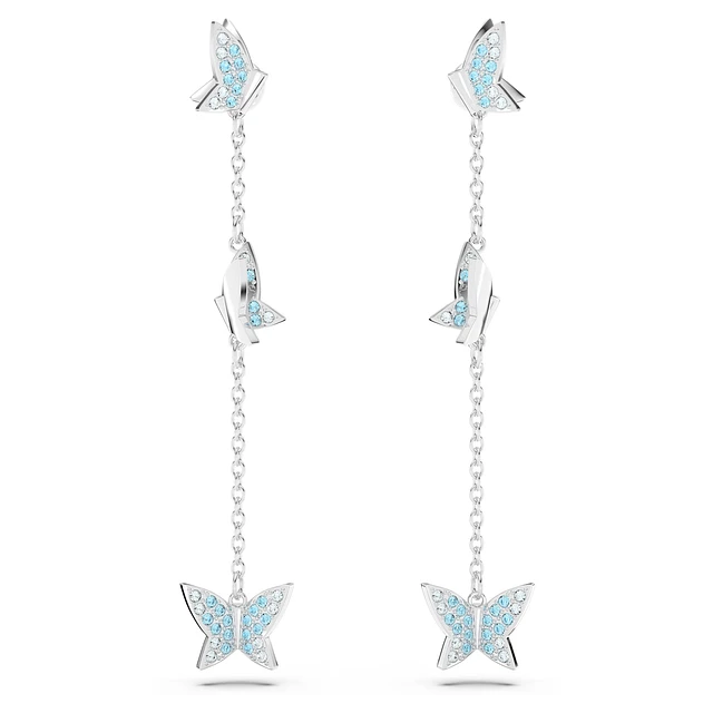 ★SWAROVSKI★Idyllia Lilia Drop Earrings ロング ピアス Idyllia Lilia drop earrings, Butterfly, Long, White, Rhodium
