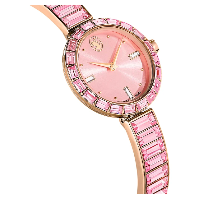 Swarovski Matrix bangle watch, Swiss Made, Crystal bracelet, Pink