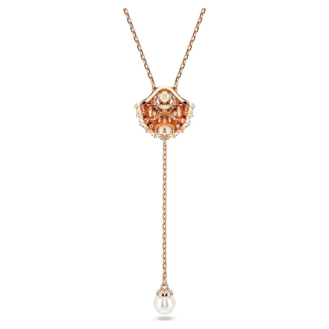 Swarovski Idyllia Y pendant, Crystal pearl, Shell, White