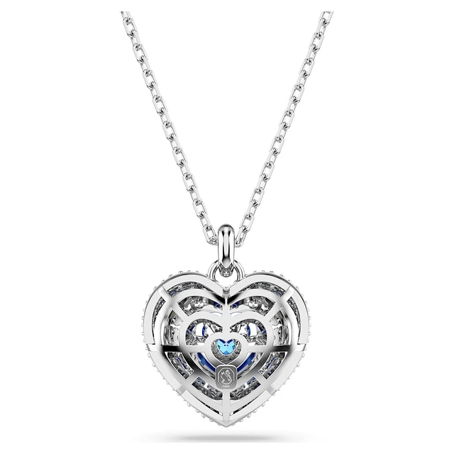 Swarovski Sublima pendant, Heart, Large, Pink, Rhodium