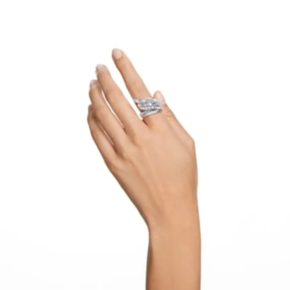 Swarovski Hyperbola cocktail ring, Carbon neutral zirconia
