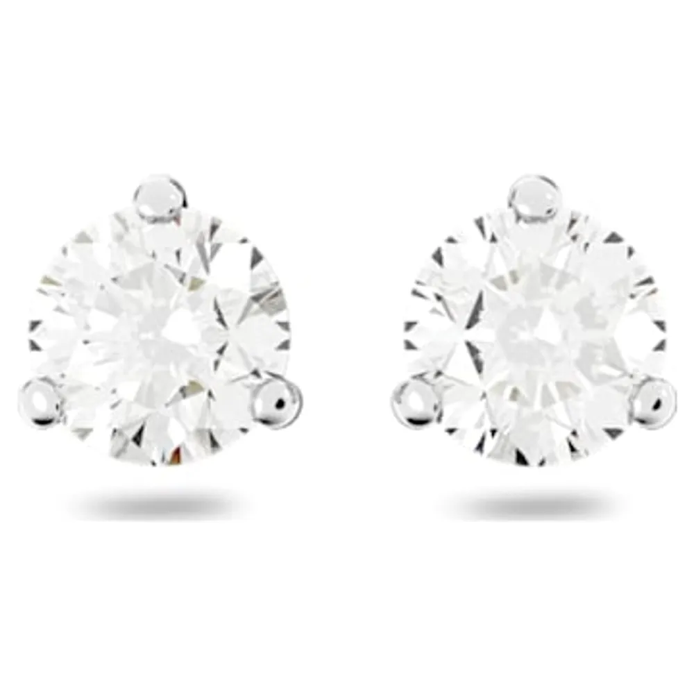 Swarovski Solitaire stud earrings Round cut White Rhodium