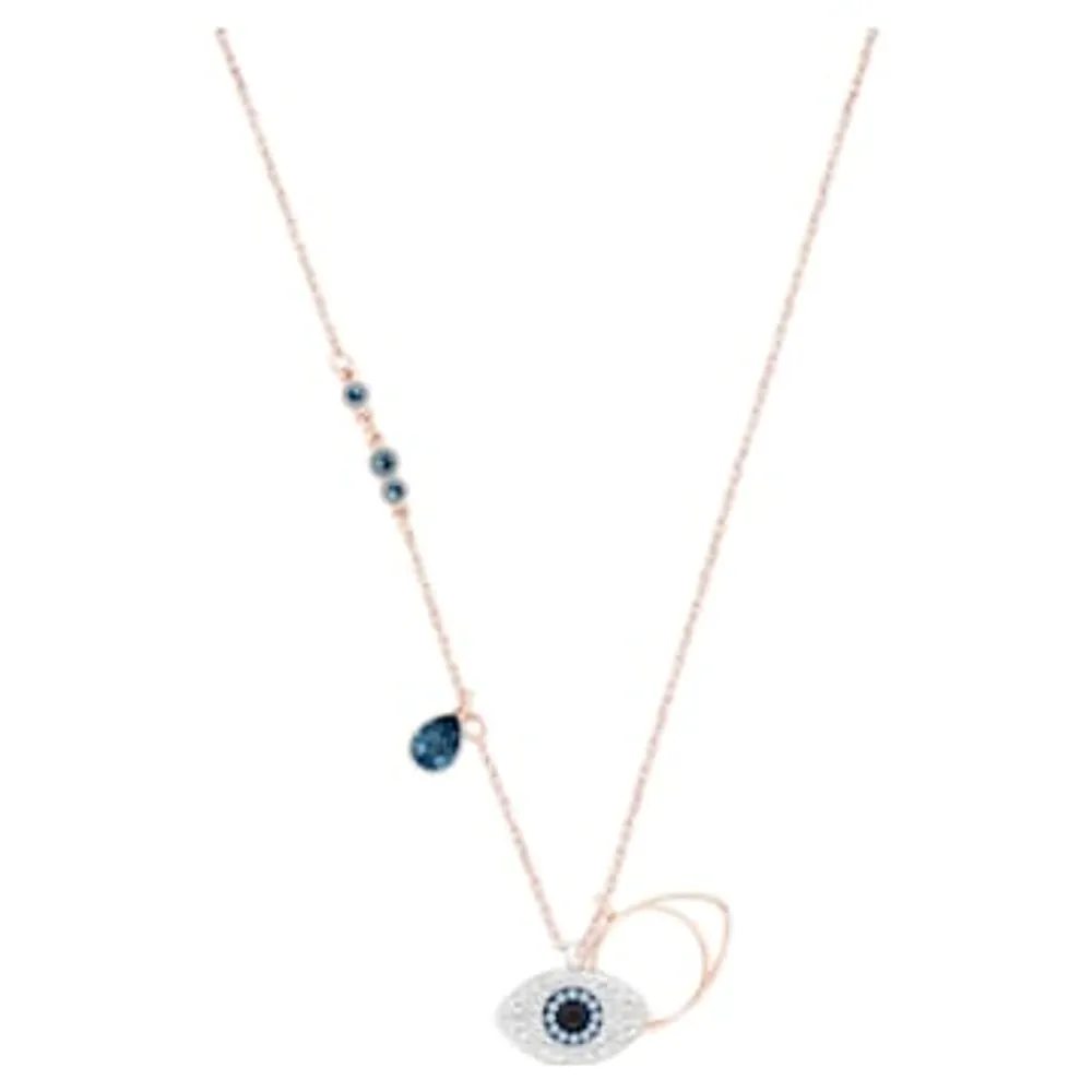 Swarovski Symbolic pendant Evil eye Blue Mixed metal finish by