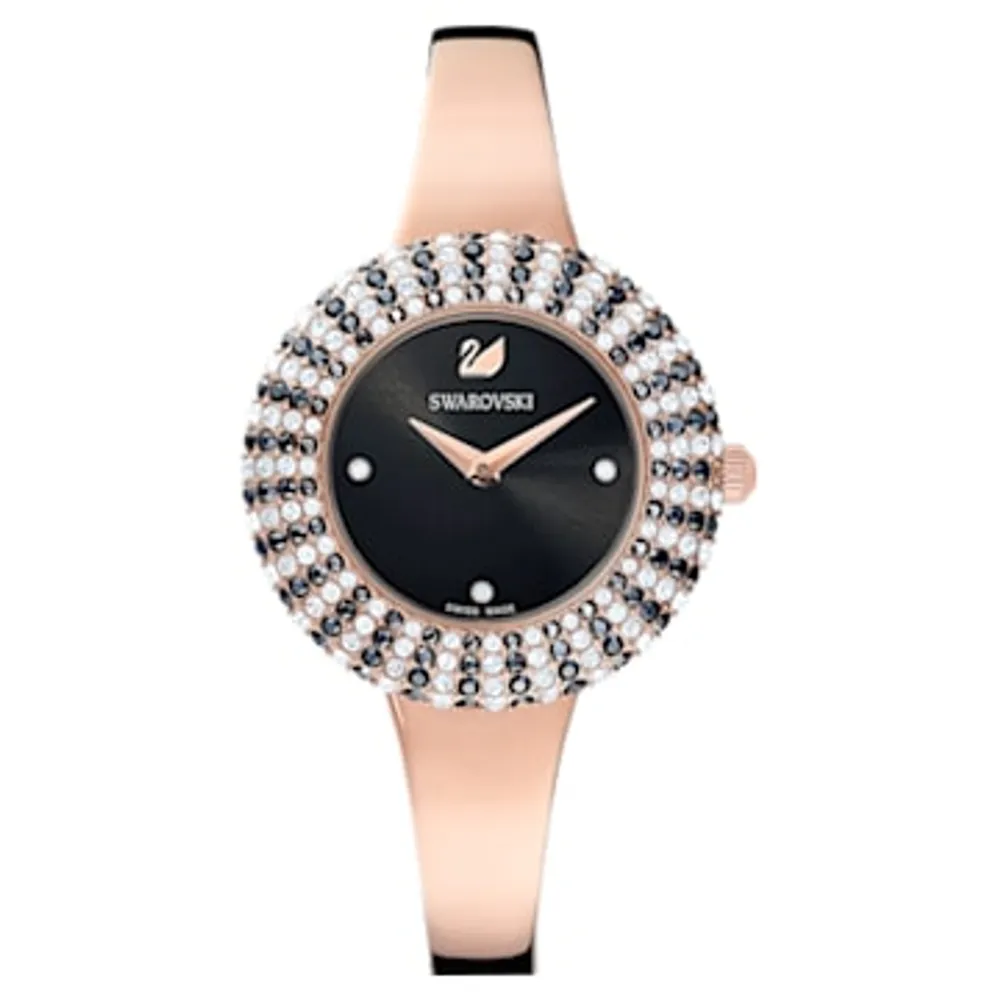 Swarovski crystalline sales rose gold watch