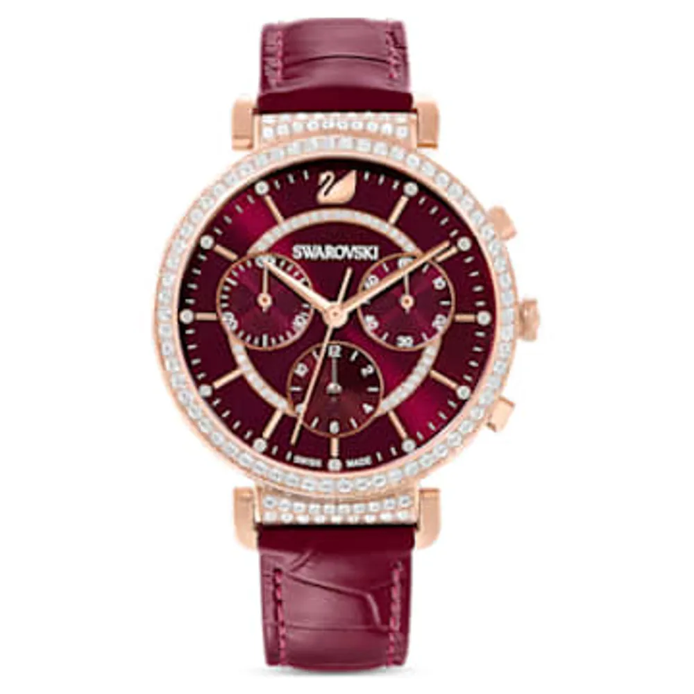 Red chronograph watch clearance