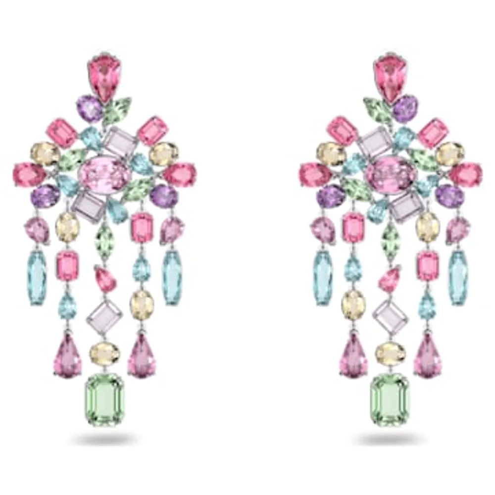 Swarovski Gema clip earrings Mixed cuts Chandelier