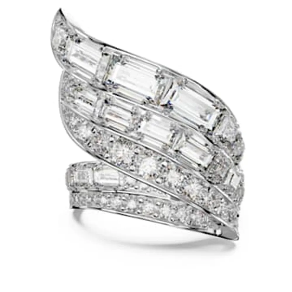 Swarovski Hyperbola cocktail ring, Carbon neutral zirconia