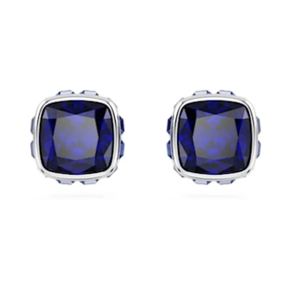 Swarovski Birthstone stud earrings Square cut September Blue