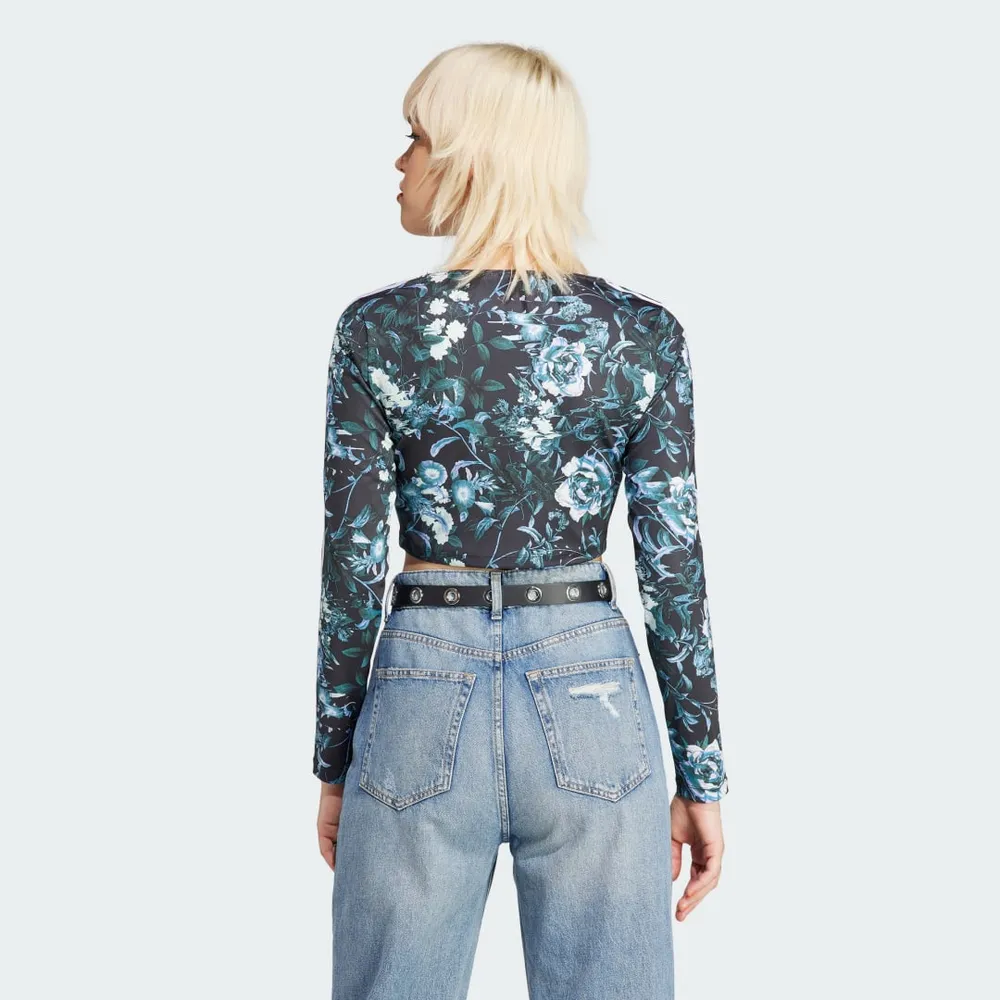Adidas Allover Flower Print Long Sleeve Top Scarborough Town Centre