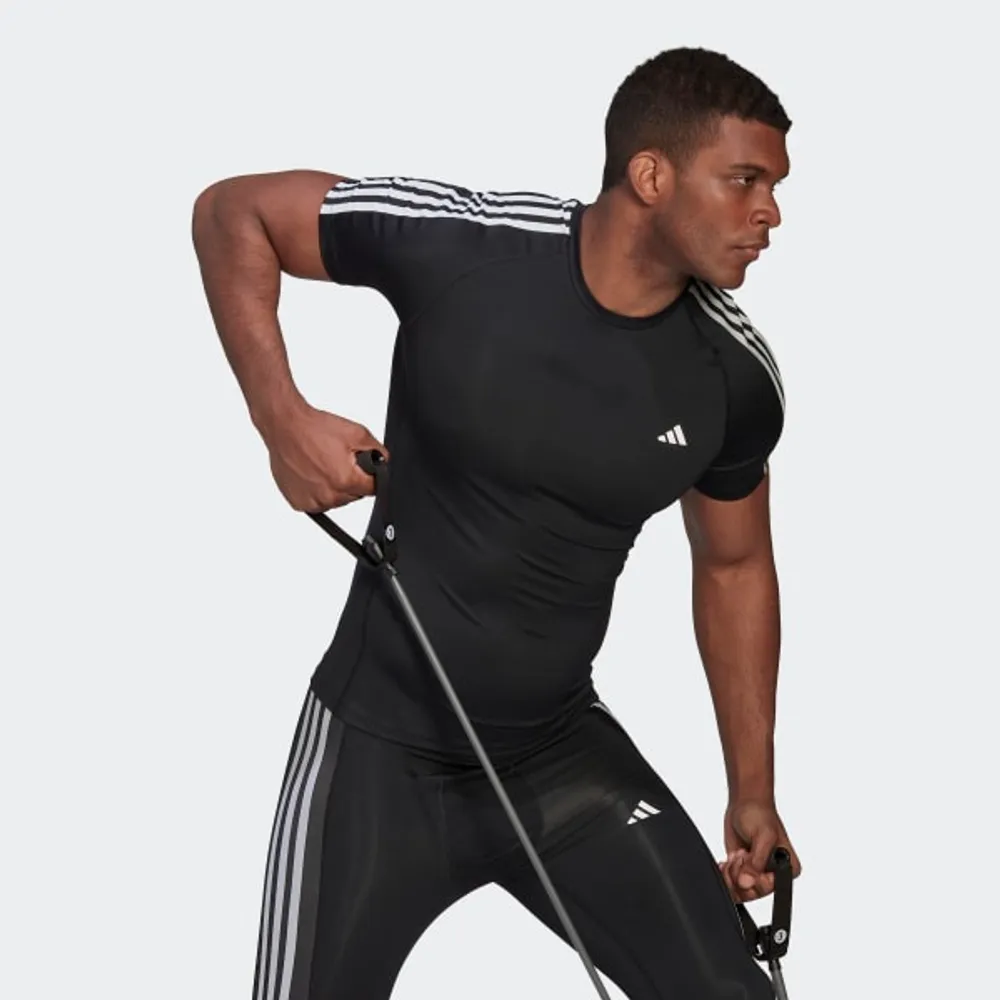 Adidas Playera De Entrenamiento Techfit 3 Franjas Paseo