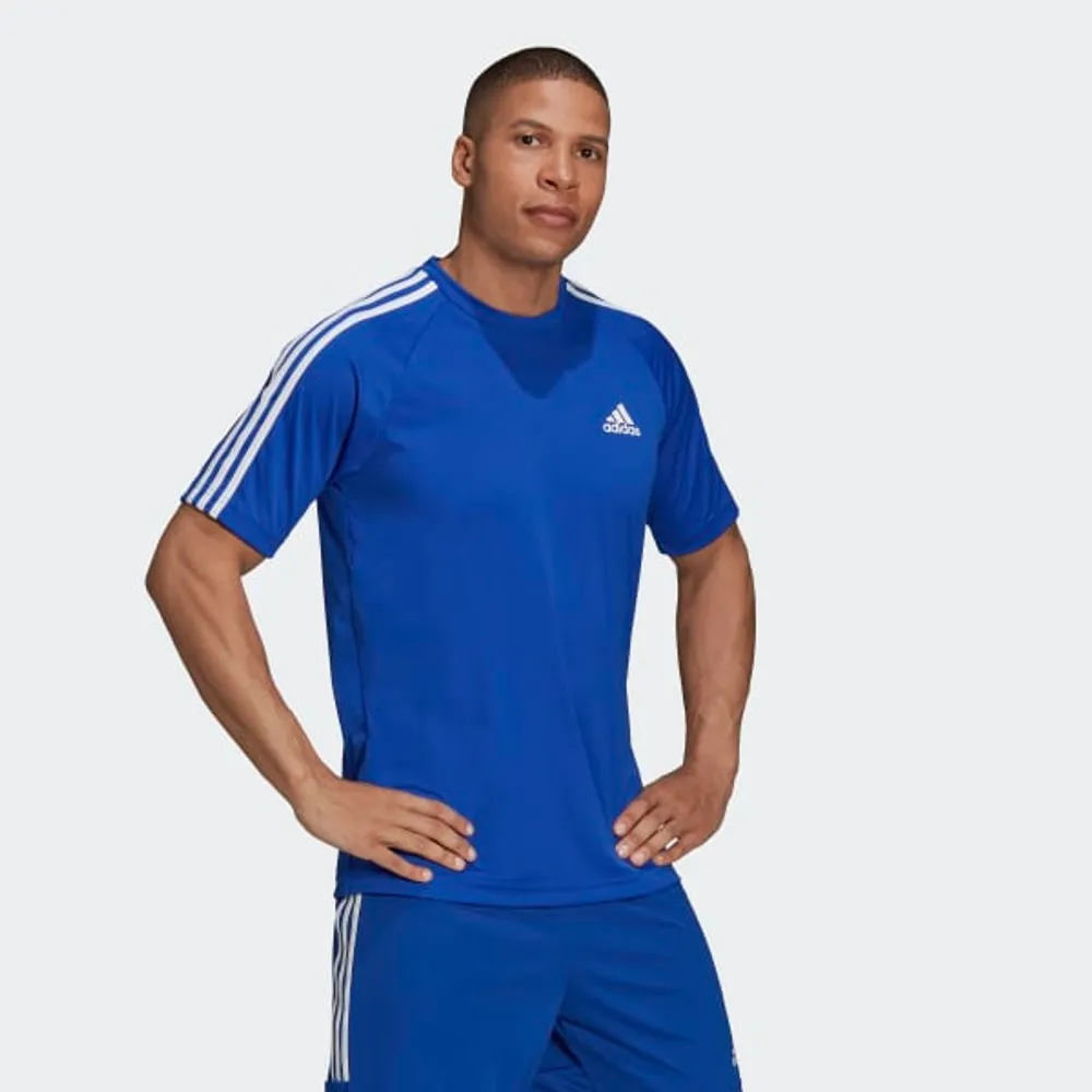 Playera azul new arrivals adidas
