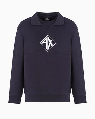 ARMANI EXCHANGE Crewneck sweatshirt with metal profile logo
